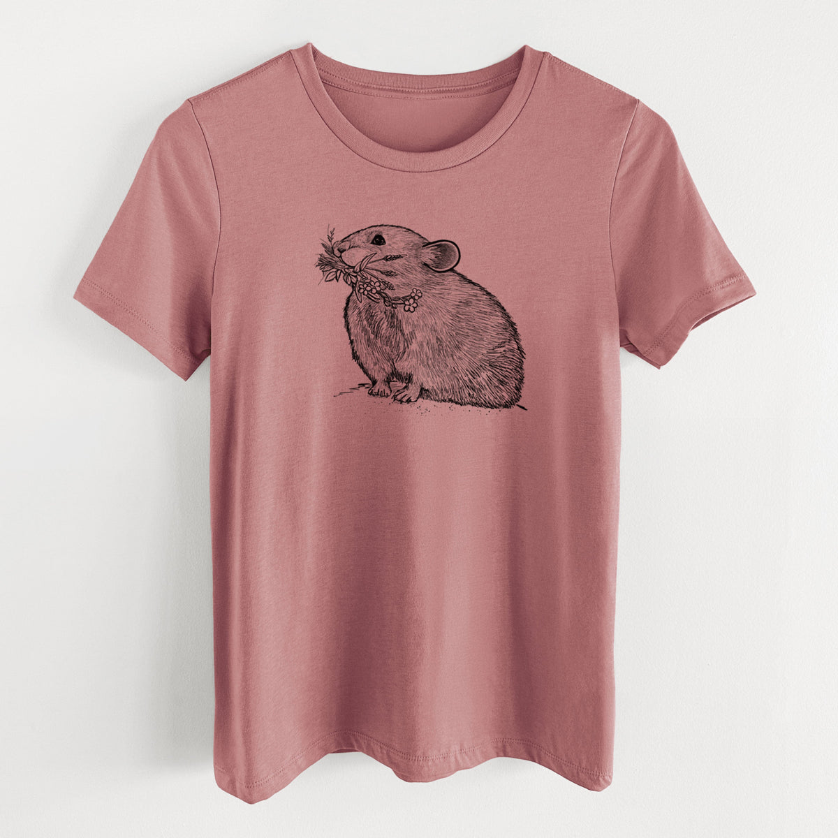 Ochotona princeps - American Pika - Women's Lightweight Relaxed Fit 100% Cotton Crewneck
