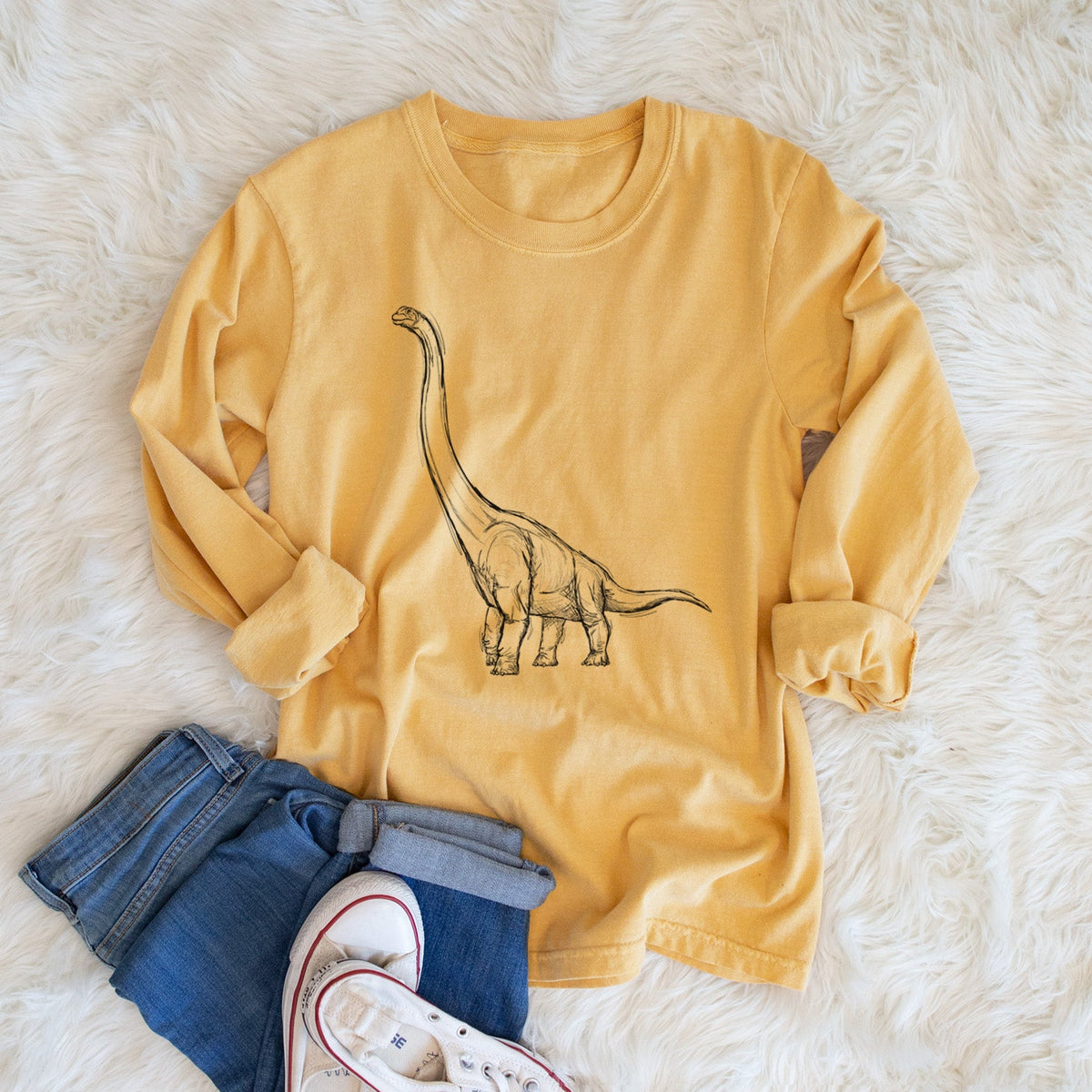 Apatosaurus Excelsus - Men's Heavyweight 100% Cotton Long Sleeve