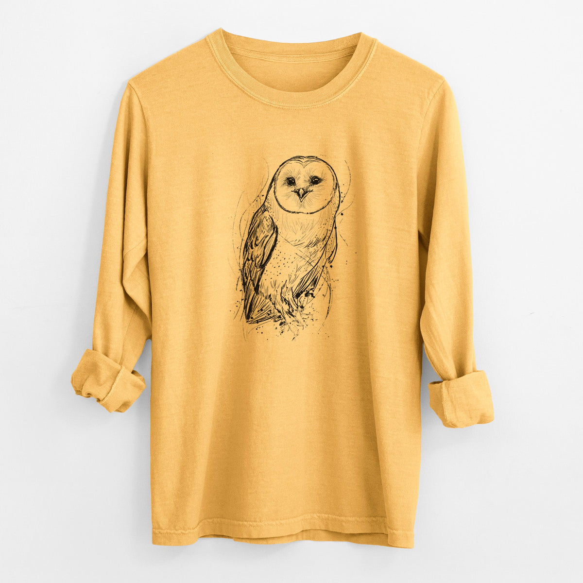 Barn Owl - Tyto alba - Unisex Comfort Colors 100% Cotton Long Sleeve