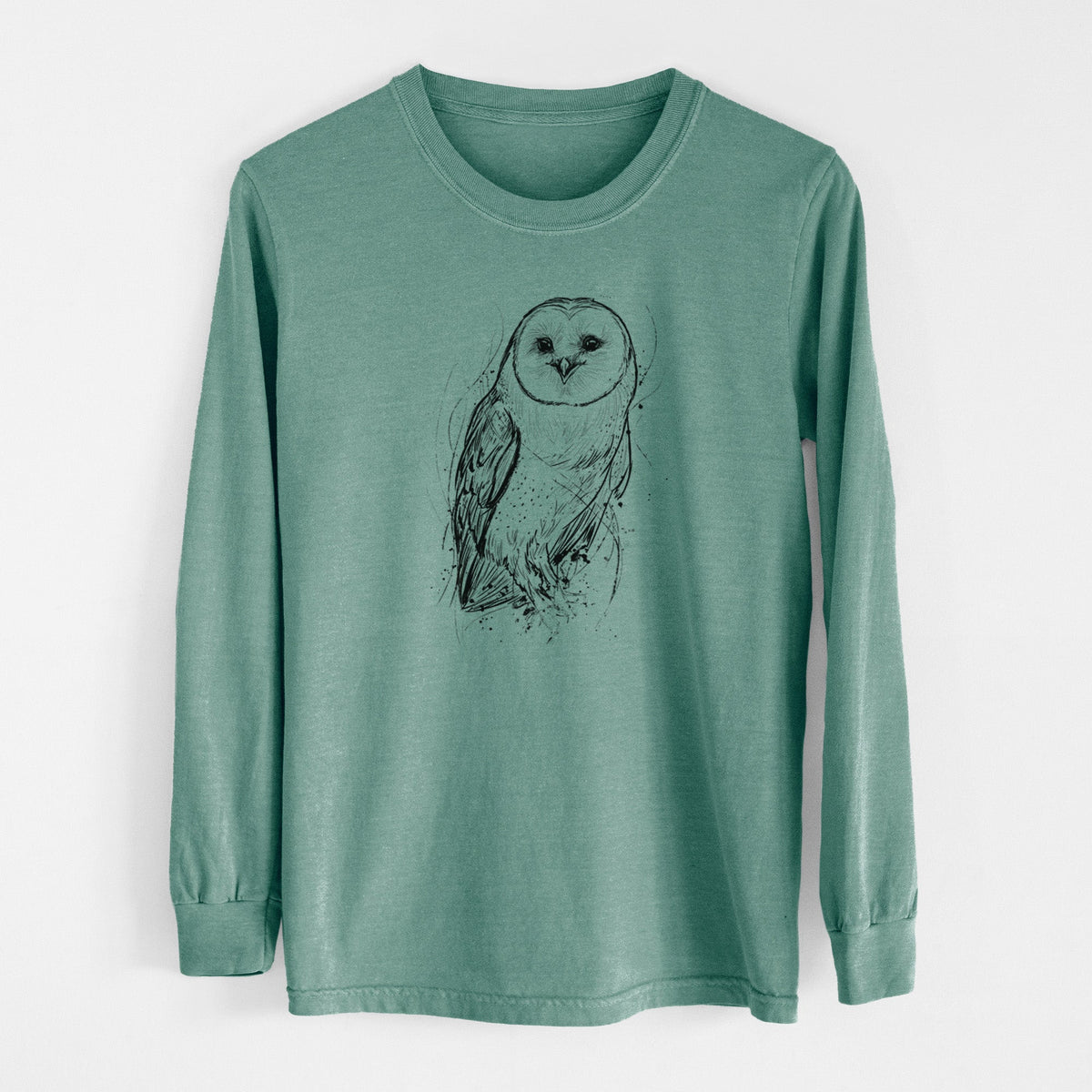 Barn Owl - Tyto alba - Unisex Comfort Colors 100% Cotton Long Sleeve