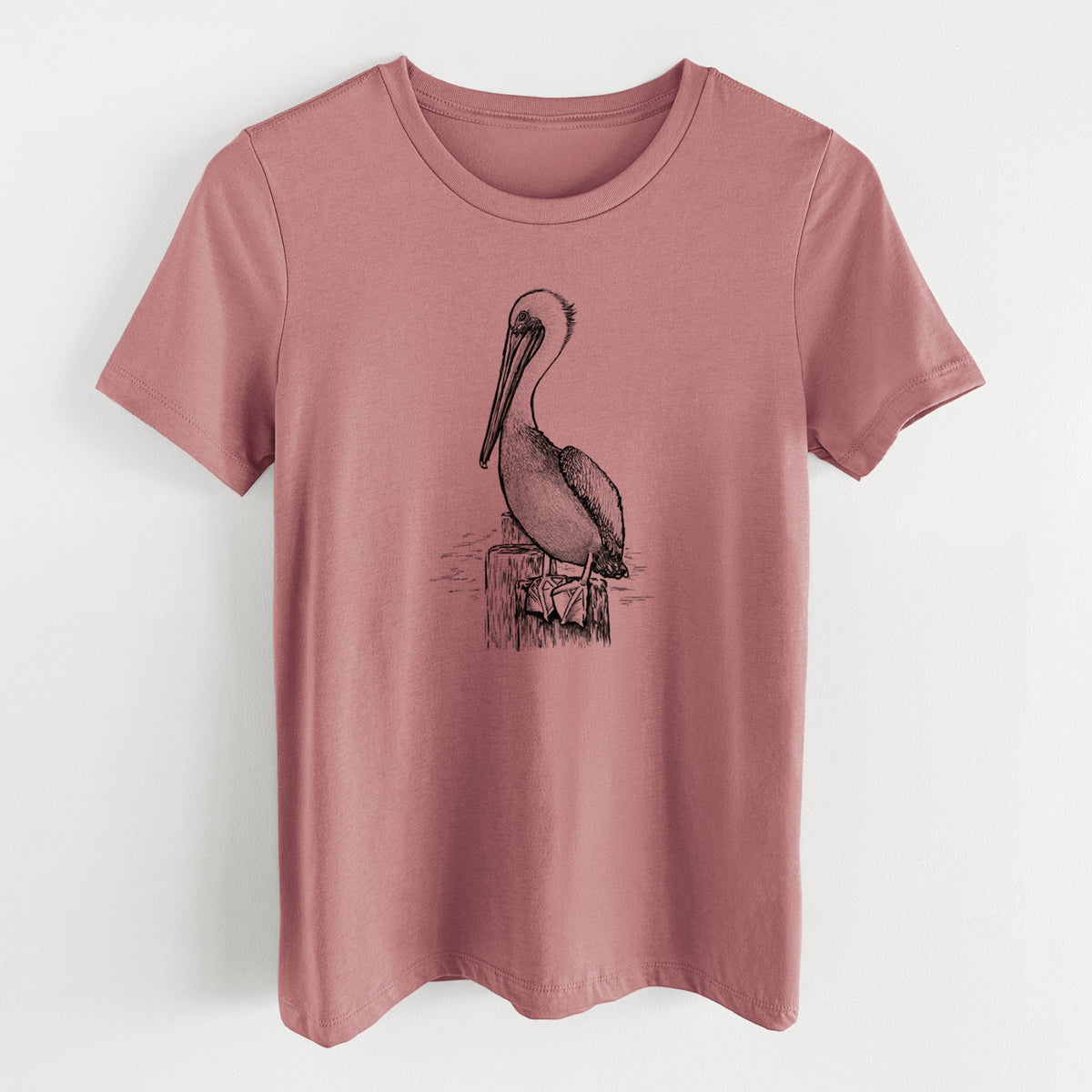 Pelecanus occidentalis - Brown Pelican - Women's Lightweight Relaxed Fit 100% Cotton Crewneck