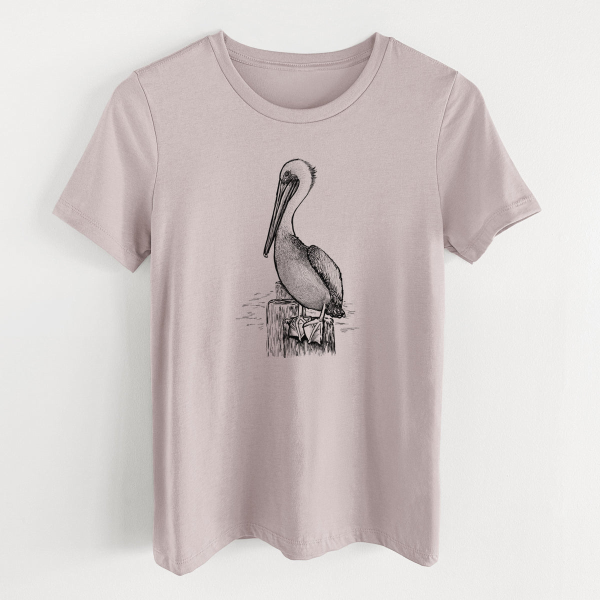 Pelecanus occidentalis - Brown Pelican - Women's Lightweight Relaxed Fit 100% Cotton Crewneck