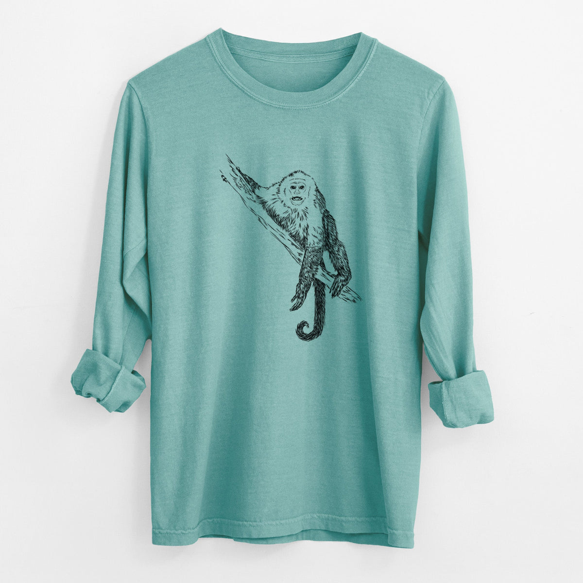 Capuchin Monkey - Cebus imitator - Unisex Comfort Colors 100% Cotton Long Sleeve