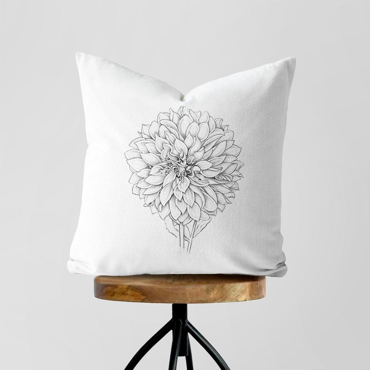Dahlia Cafe Au Lait - Throw Pillow Cover