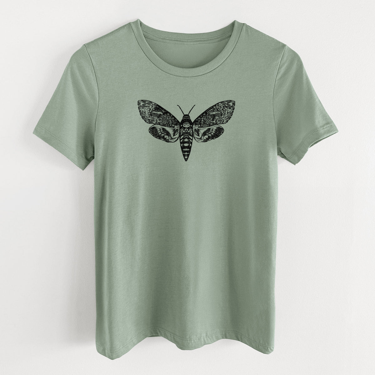 Death's-head Hawkmoth - Acherontia atropos - Women's Lightweight Relaxed Fit 100% Cotton Crewneck