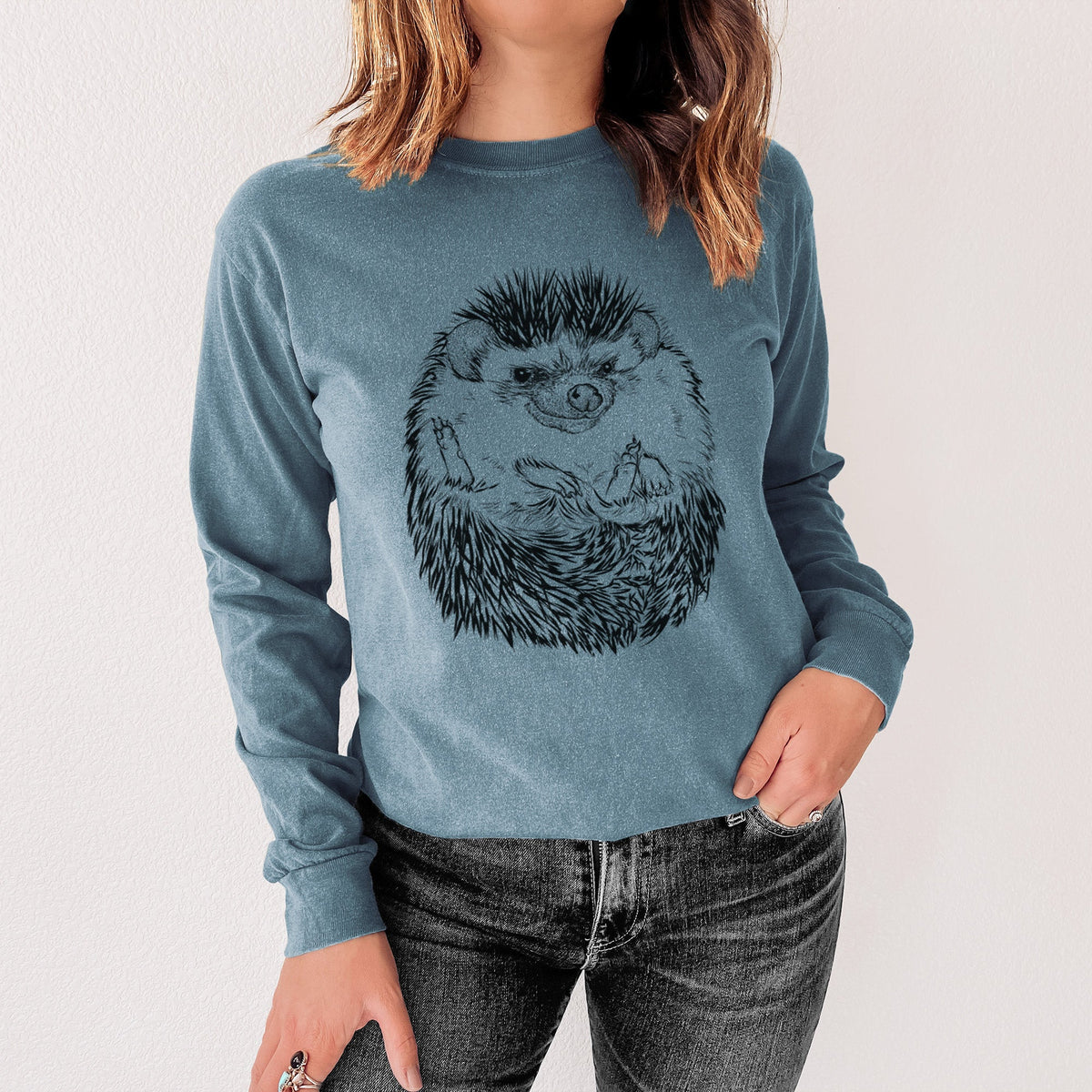 African Pygmy Hedgehog - Atelerix albiventris - Unisex Comfort Colors 100% Cotton Long Sleeve