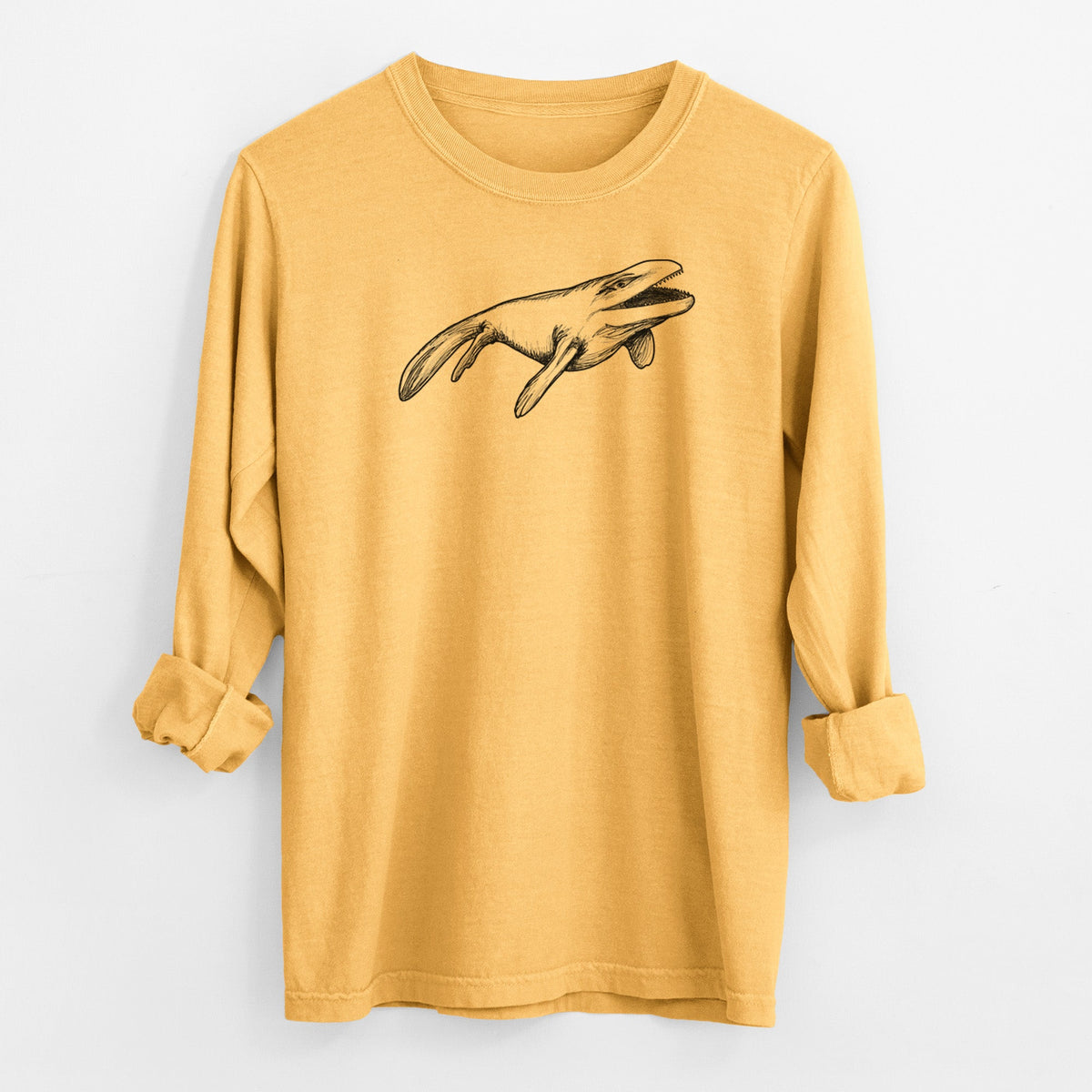 Mosasaur - Mosasaurus Hoffmani - Men's Heavyweight 100% Cotton Long Sleeve