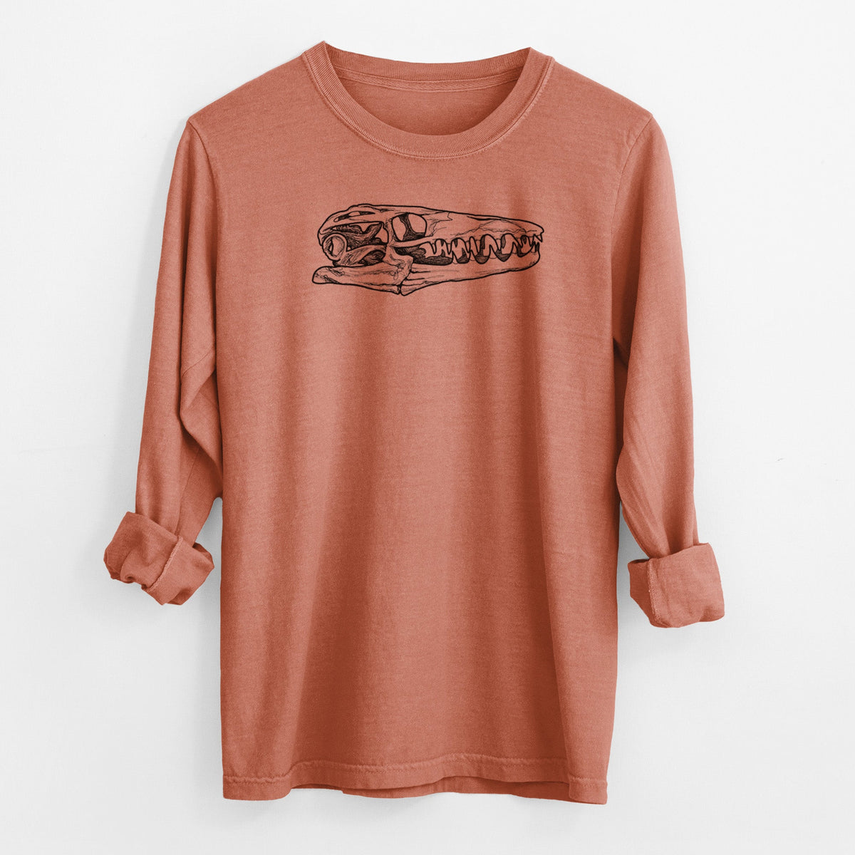 Mosasaur Skull - Men's Heavyweight 100% Cotton Long Sleeve