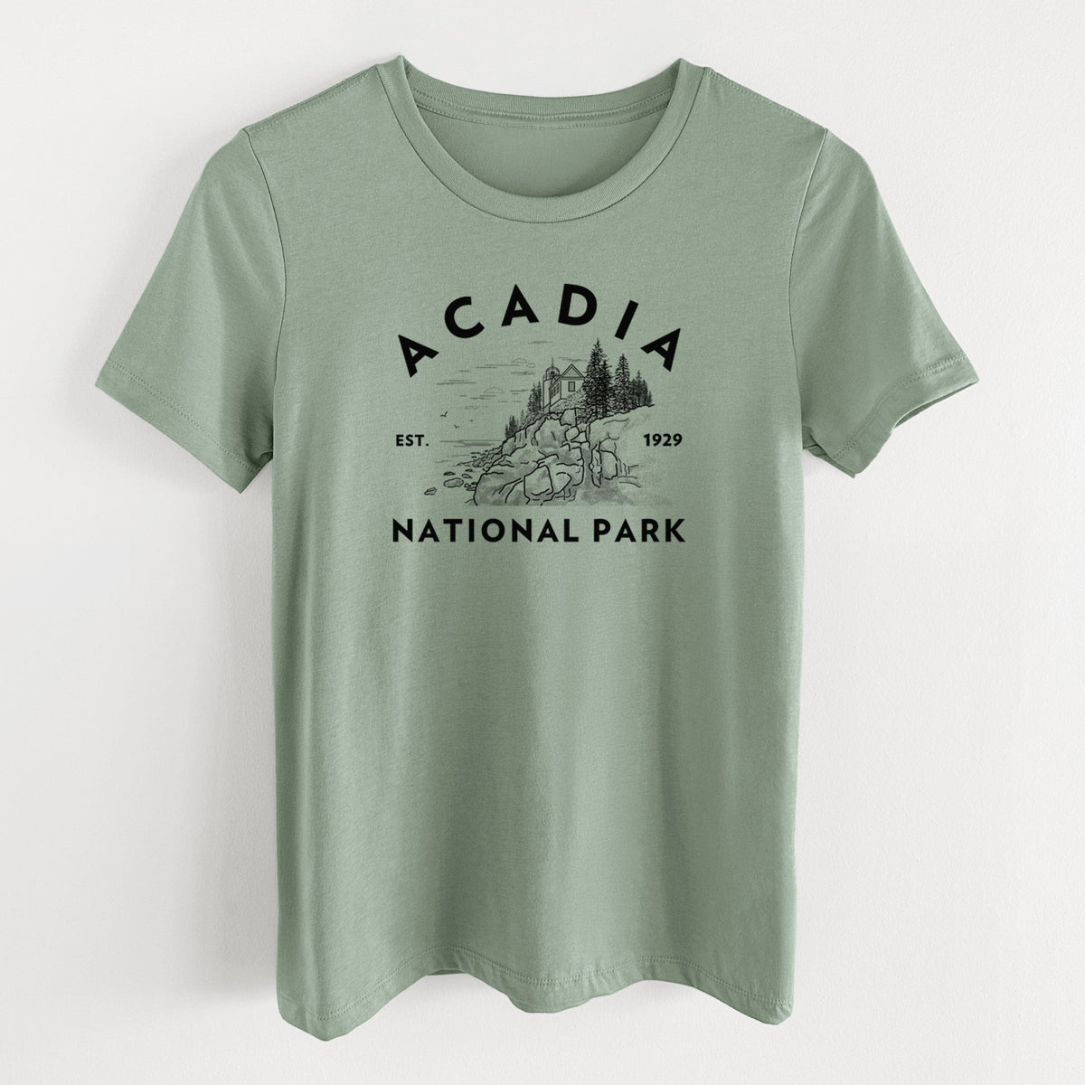 Acadia National Park - Women's Lightweight Relaxed Fit 100% Cotton Crewneck