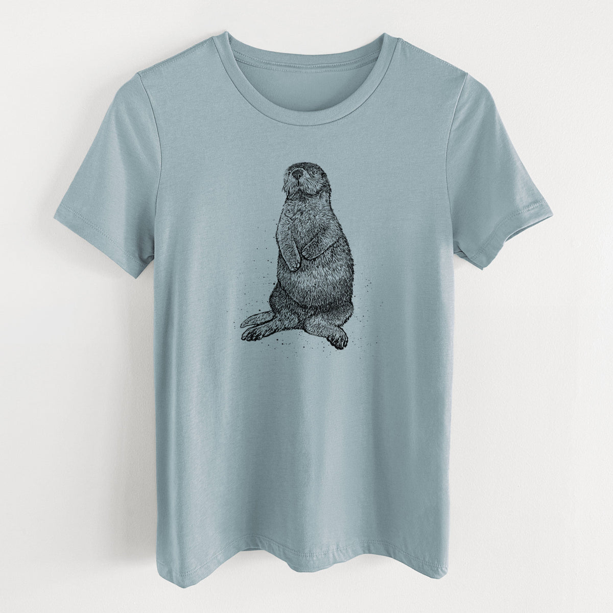 Enhydra lutris - California Sea Otter - Women's Lightweight Relaxed Fit 100% Cotton Crewneck