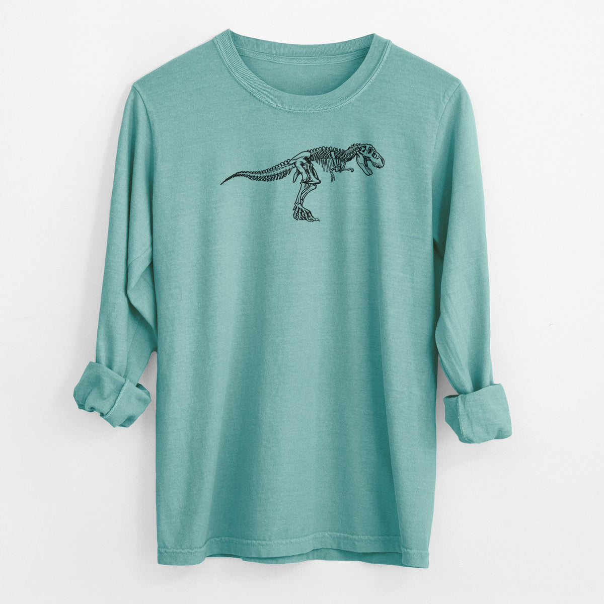 Tyrannosaurus Rex Skeleton - Men's Heavyweight 100% Cotton Long Sleeve