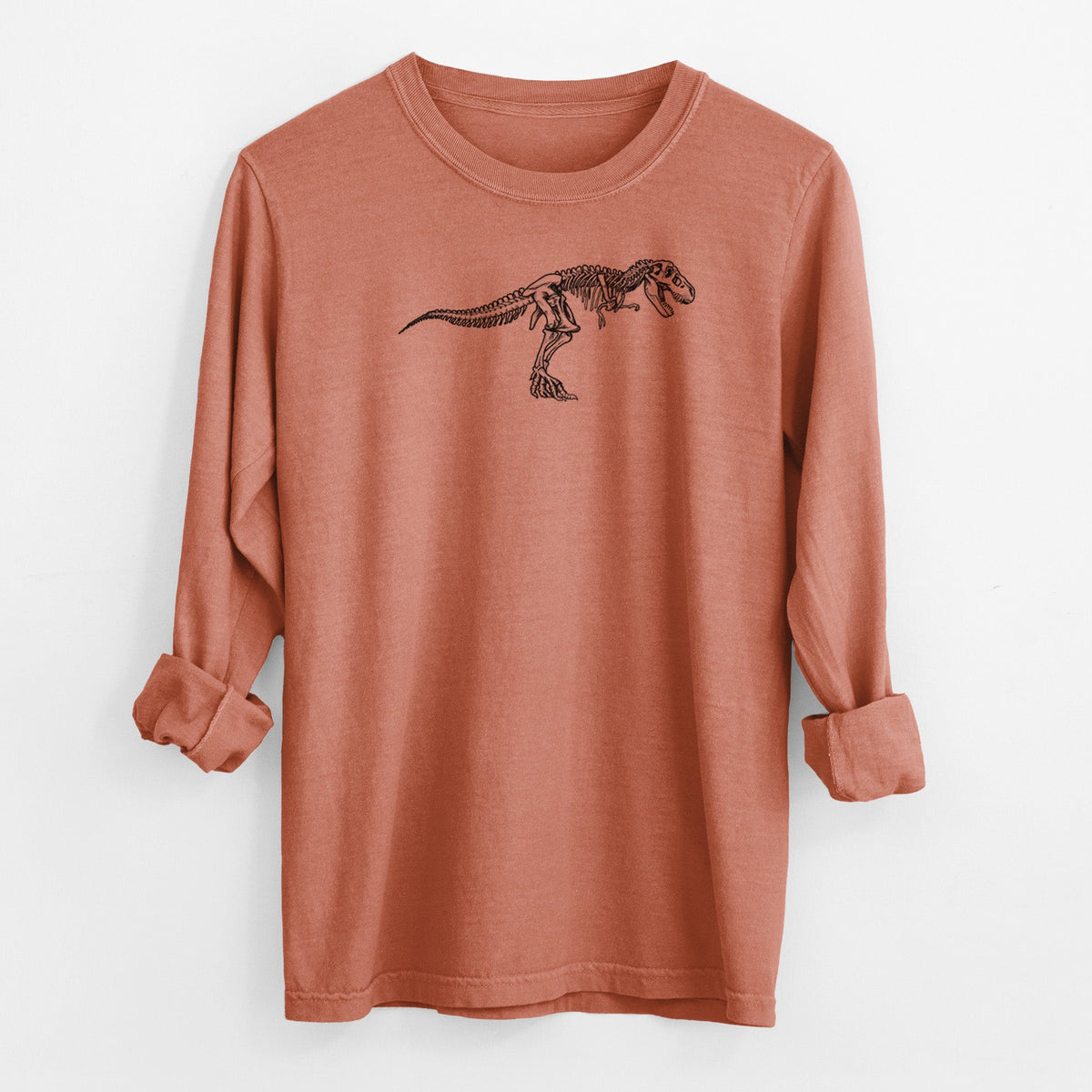 Tyrannosaurus Rex Skeleton - Men's Heavyweight 100% Cotton Long Sleeve