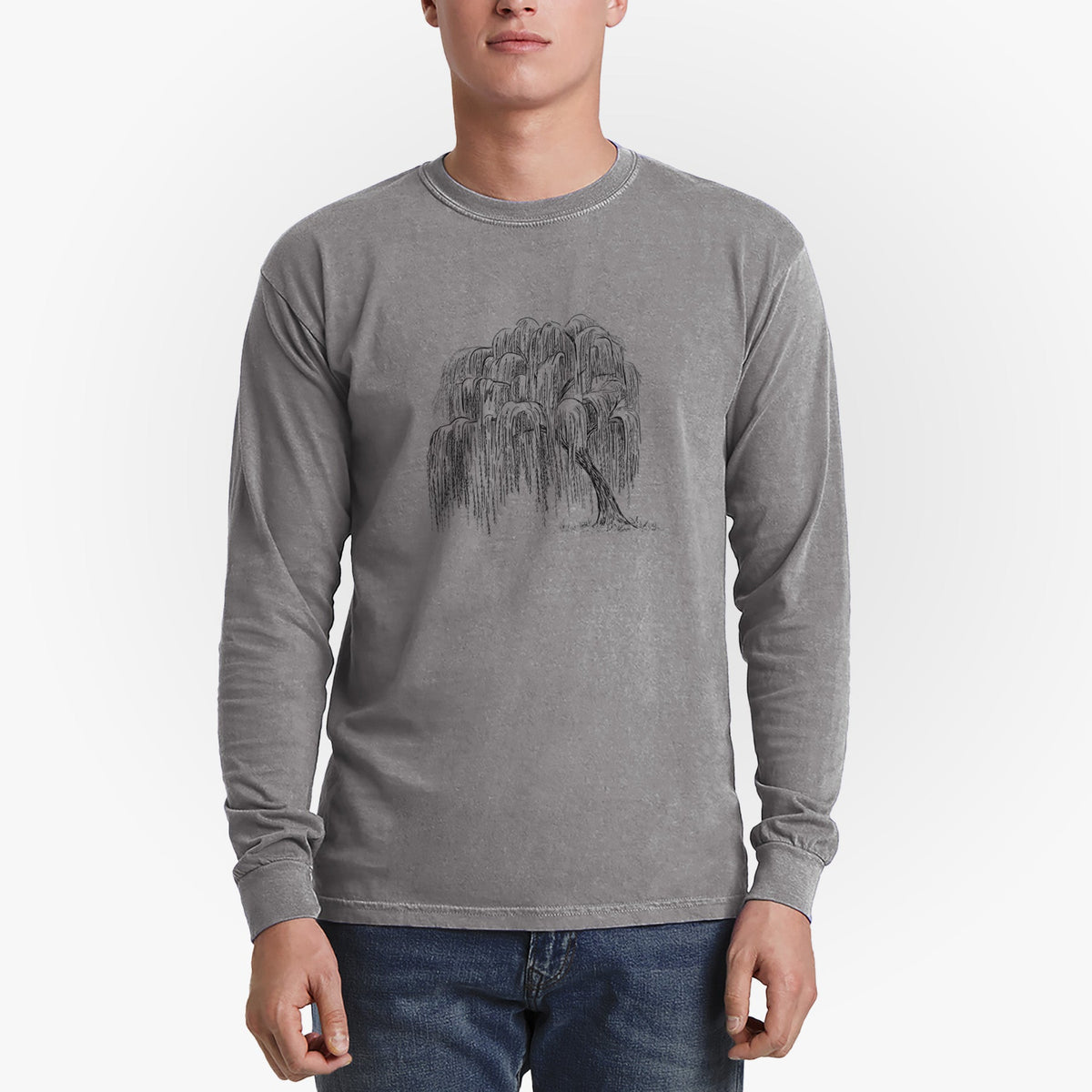 Weeping Willow - Salix babylonica - Unisex Comfort Colors 100% Cotton Long Sleeve