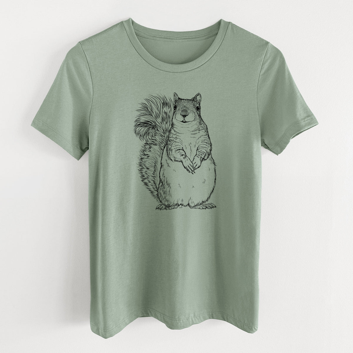 Western Grey Squirrel - Sciurus griseus - Women's Lightweight Relaxed Fit 100% Cotton Crewneck