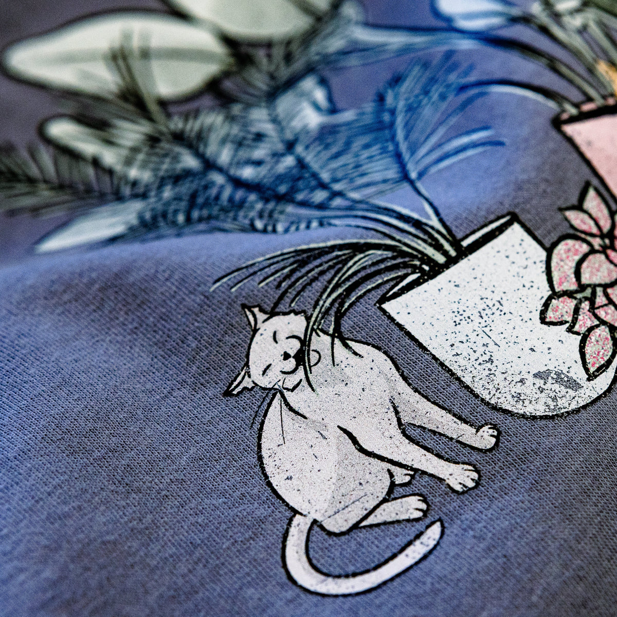 Cats and Plants - Unisex Pigment Dyed Crew Sweatshirt