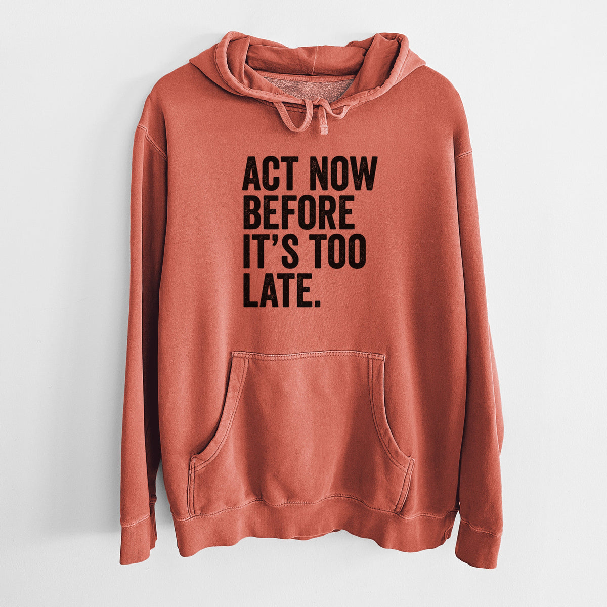 Act Now Before it's Too Late - Unisex Pigment Dyed Hoodie