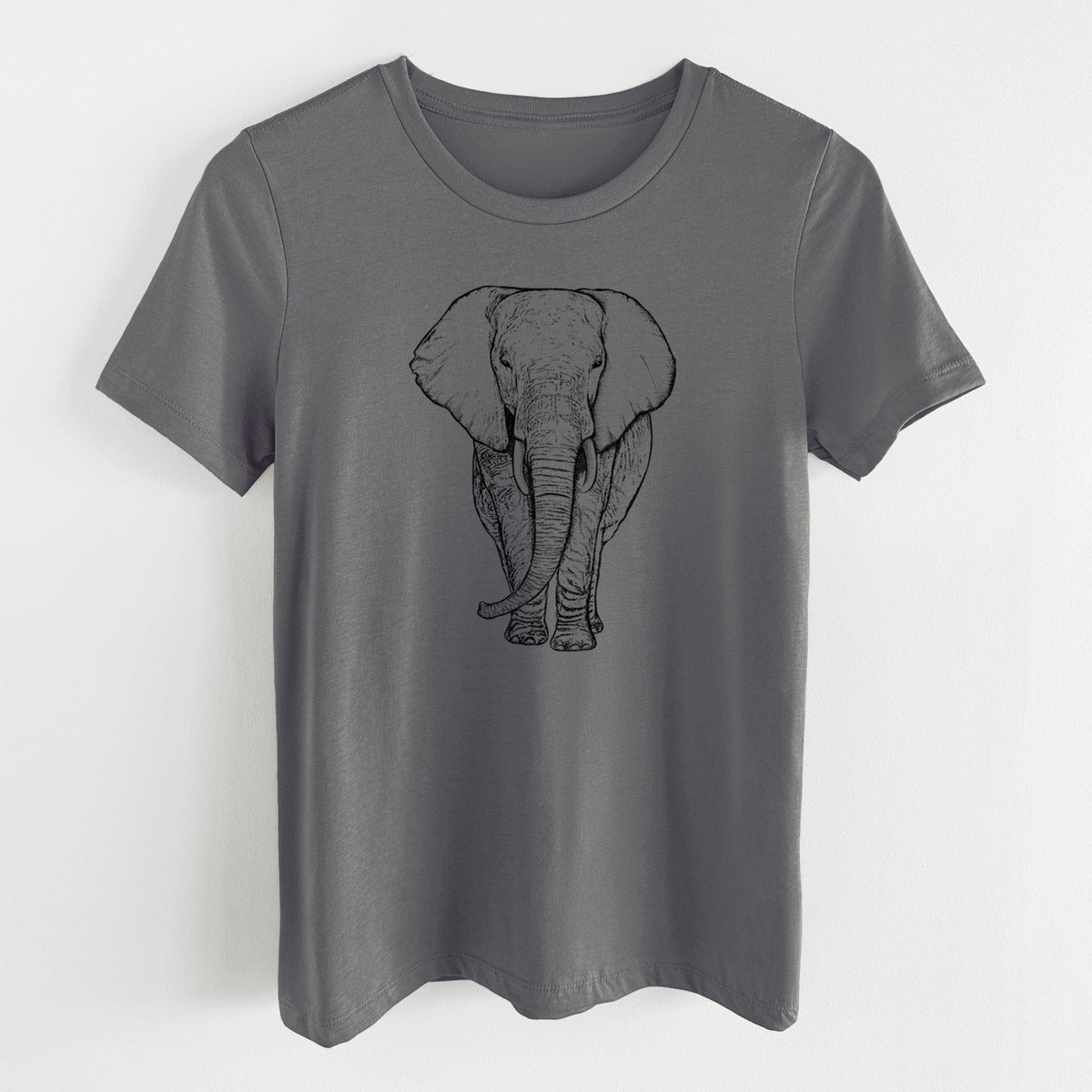 Loxodonta africana - African Elephant - Women's Lightweight Relaxed Fit 100% Cotton Crewneck