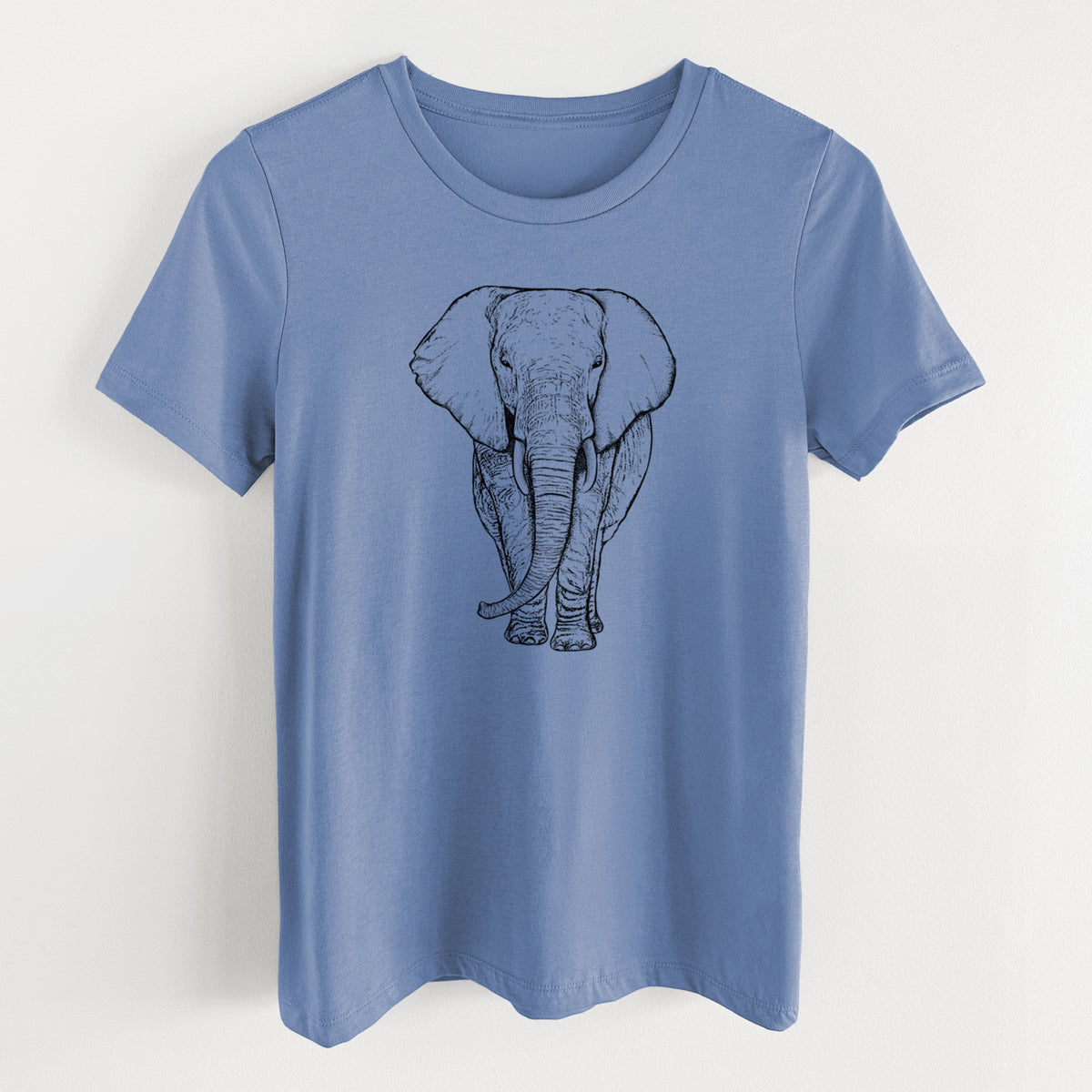 Loxodonta africana - African Elephant - Women's Lightweight Relaxed Fit 100% Cotton Crewneck