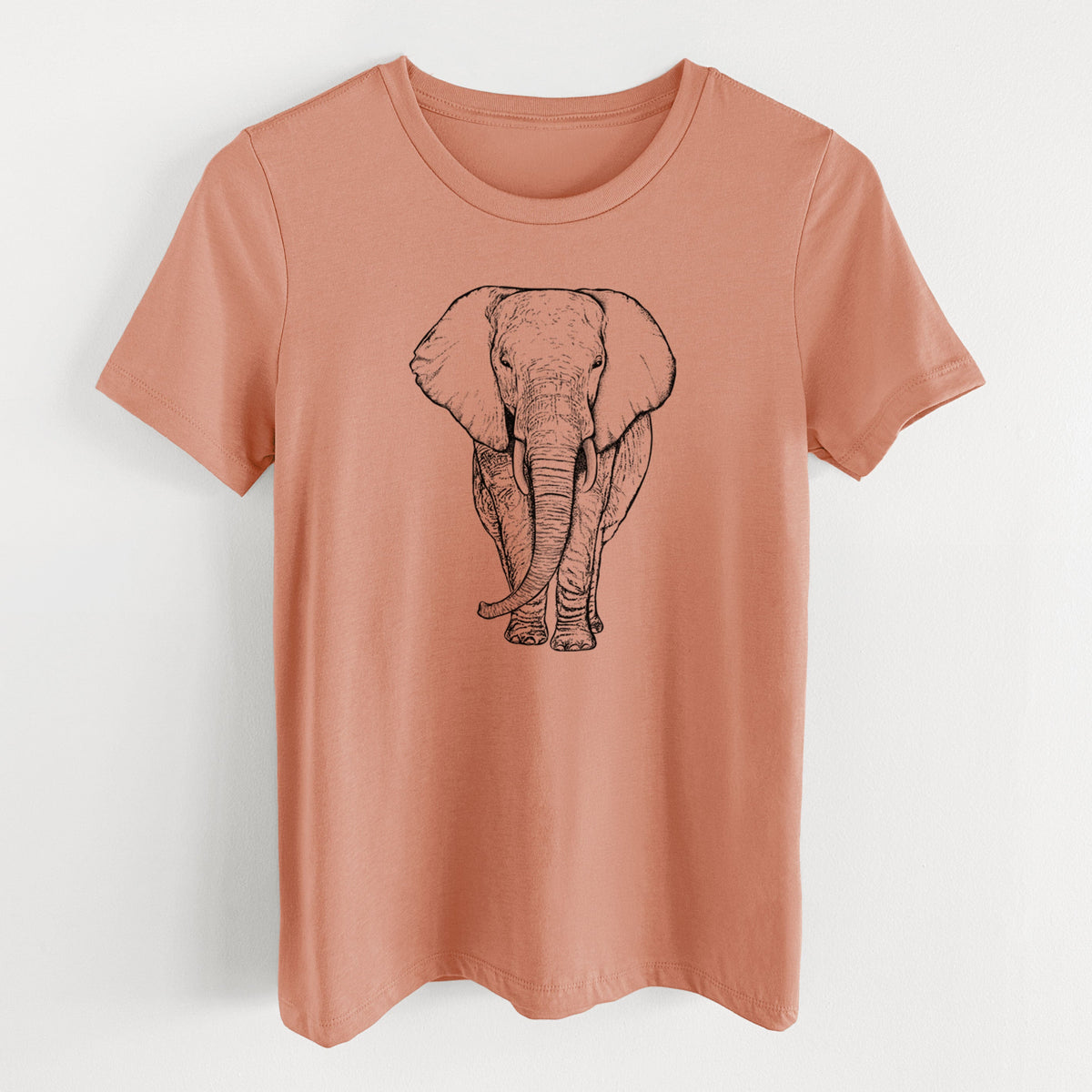 Loxodonta africana - African Elephant - Women's Lightweight Relaxed Fit 100% Cotton Crewneck
