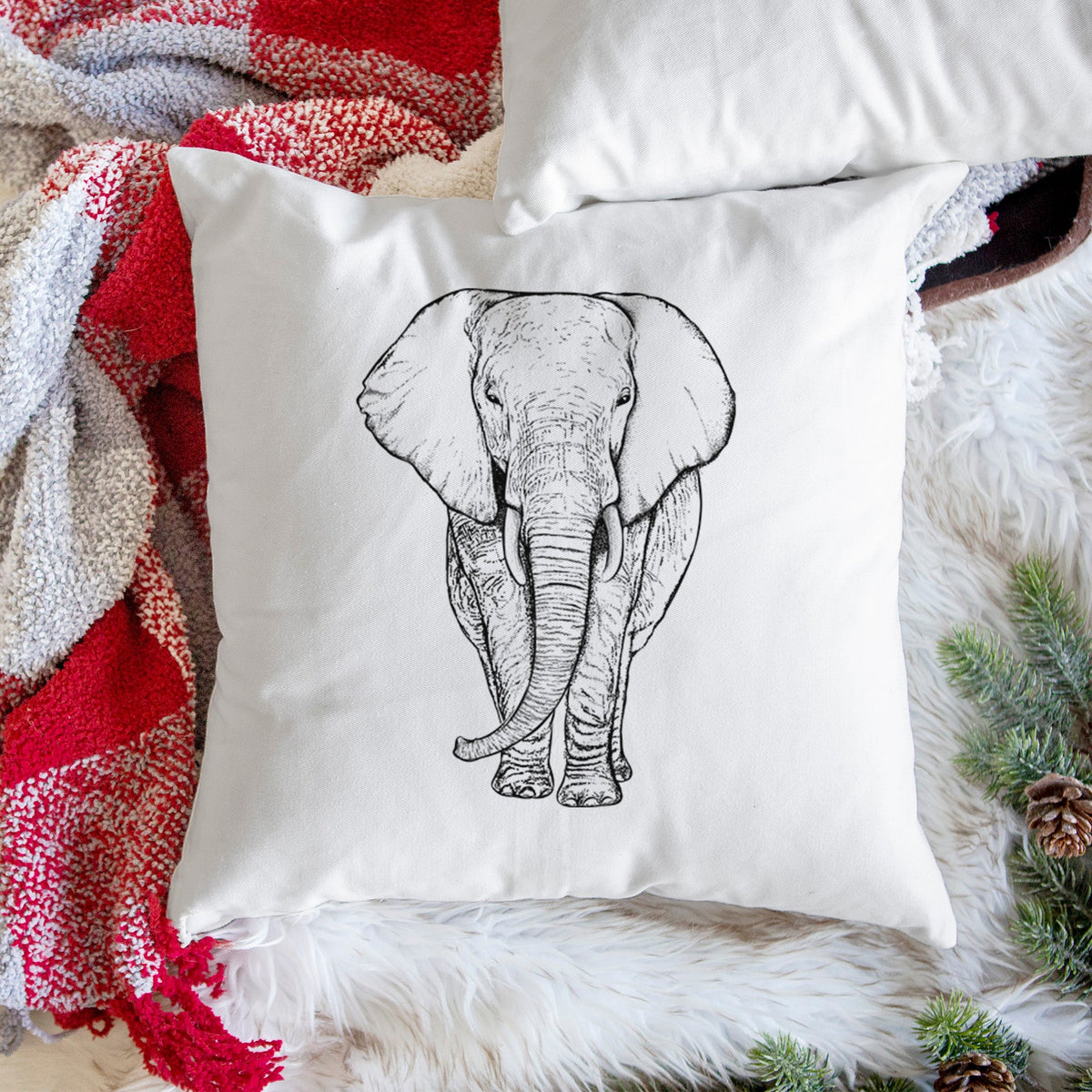 Loxodonta africana - African Elephant - Throw Pillow Cover