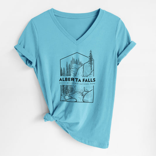 Alberta Falls - Rocky Mountain National Park - Women's Lightweight Relaxed Fit 100% Cotton V-neck