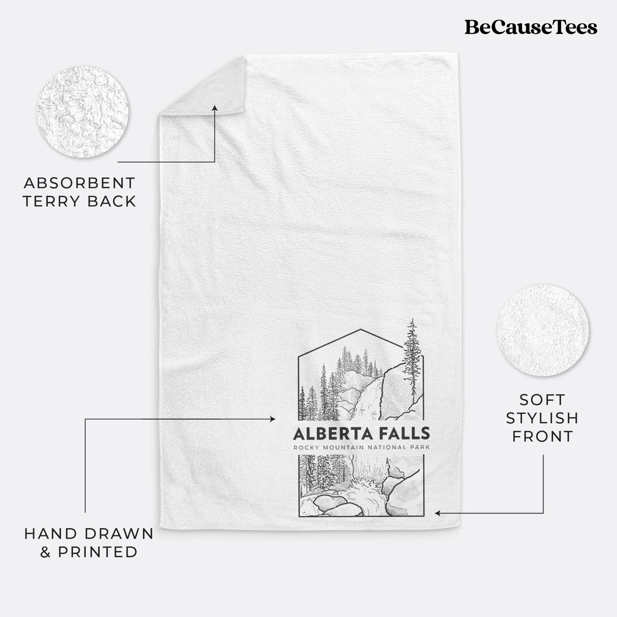Alberta Falls - Rocky Mountain National Park Premium Decorative Hand Towel