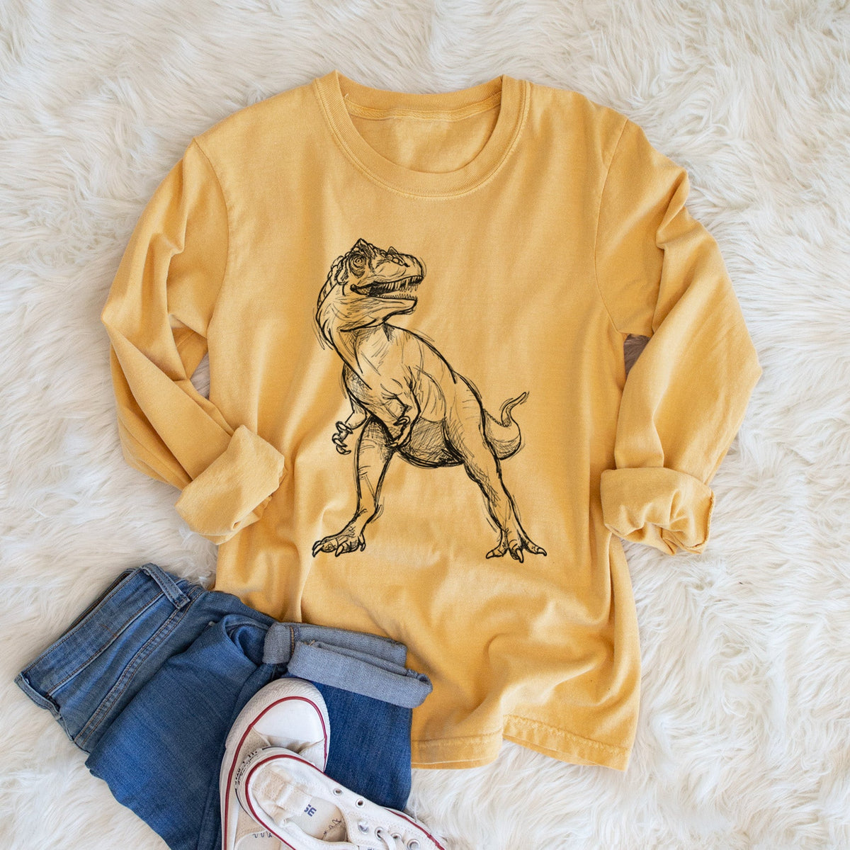 Allosaurus Fragilis - Men's Heavyweight 100% Cotton Long Sleeve