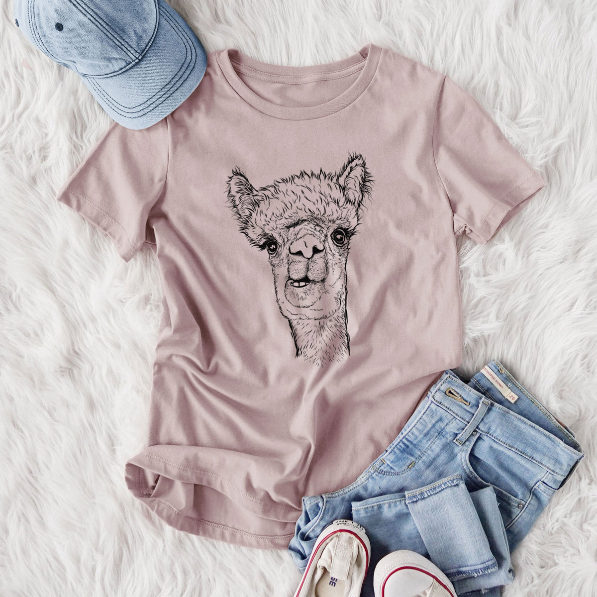 Alpaca - Women's Lightweight Relaxed Fit 100% Cotton Crewneck