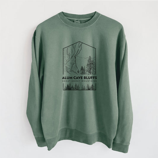 Alum Cave Bluffs - Great Smoky Mountains National Park - Unisex Pigment Dyed Crew Sweatshirt