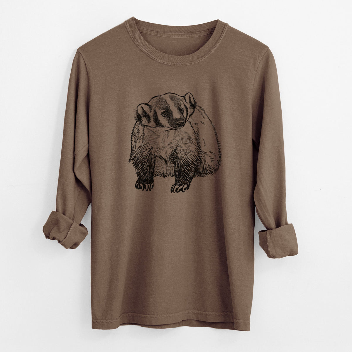 American Badger - Taxidea taxus - Unisex Comfort Colors 100% Cotton Long Sleeve