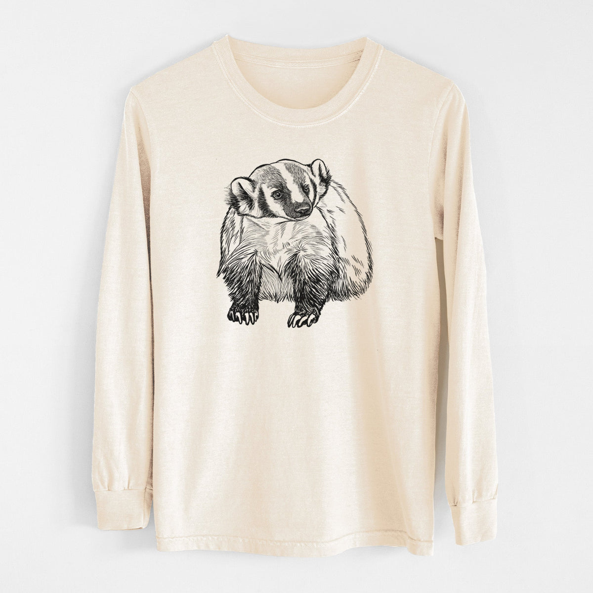 American Badger - Taxidea taxus - Unisex Comfort Colors 100% Cotton Long Sleeve