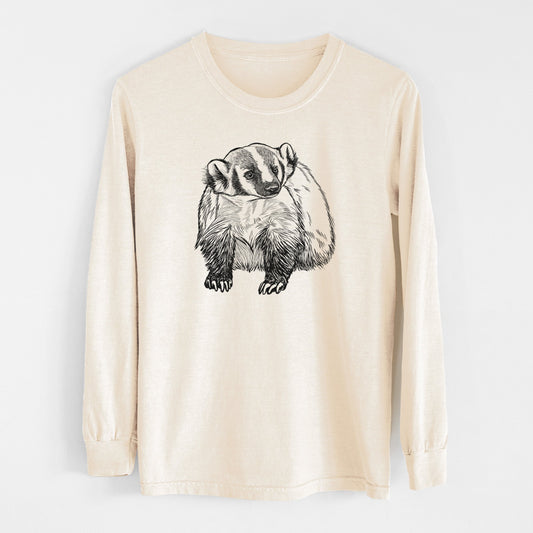 American Badger - Taxidea taxus - Unisex Comfort Colors 100% Cotton Long Sleeve