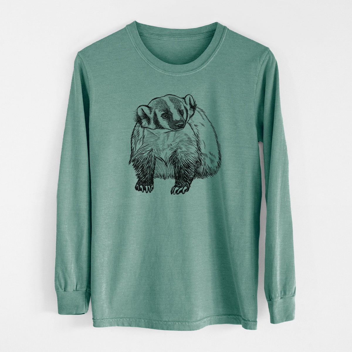 American Badger - Taxidea taxus - Unisex Comfort Colors 100% Cotton Long Sleeve