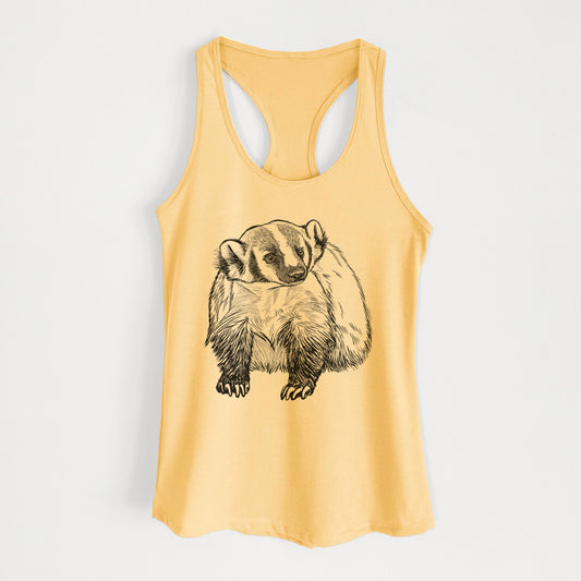 American Badger - Taxidea taxus - Women's Racerback Tanktop