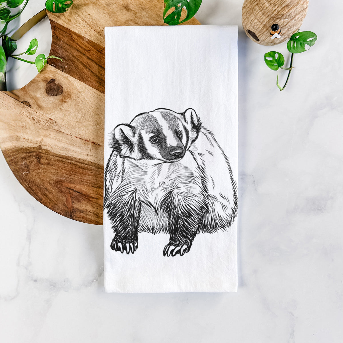 American Badger - Taxidea taxus Tea Towel