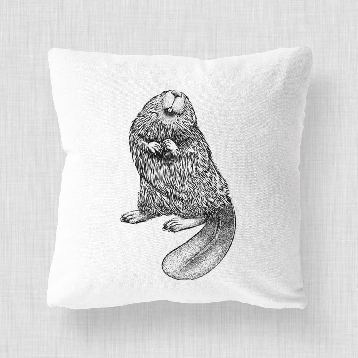 North American Beaver - Castor canadensis - Throw Pillow Cover