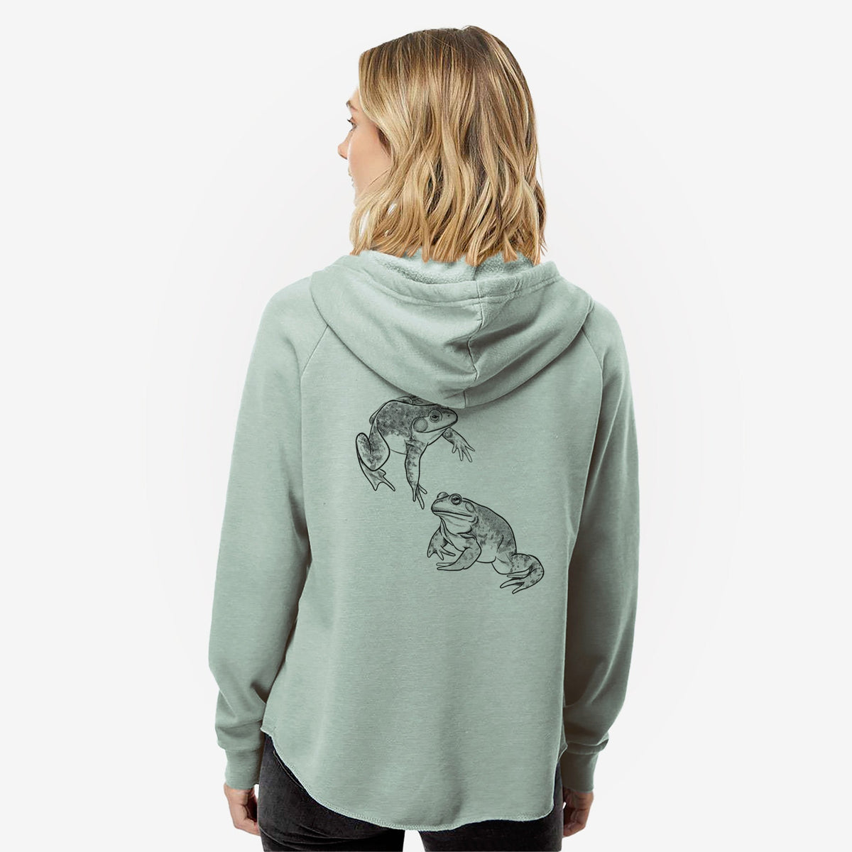 American Bullfrogs - Lithobates catesbeianus - Women's Cali Wave Zip-Up Sweatshirt