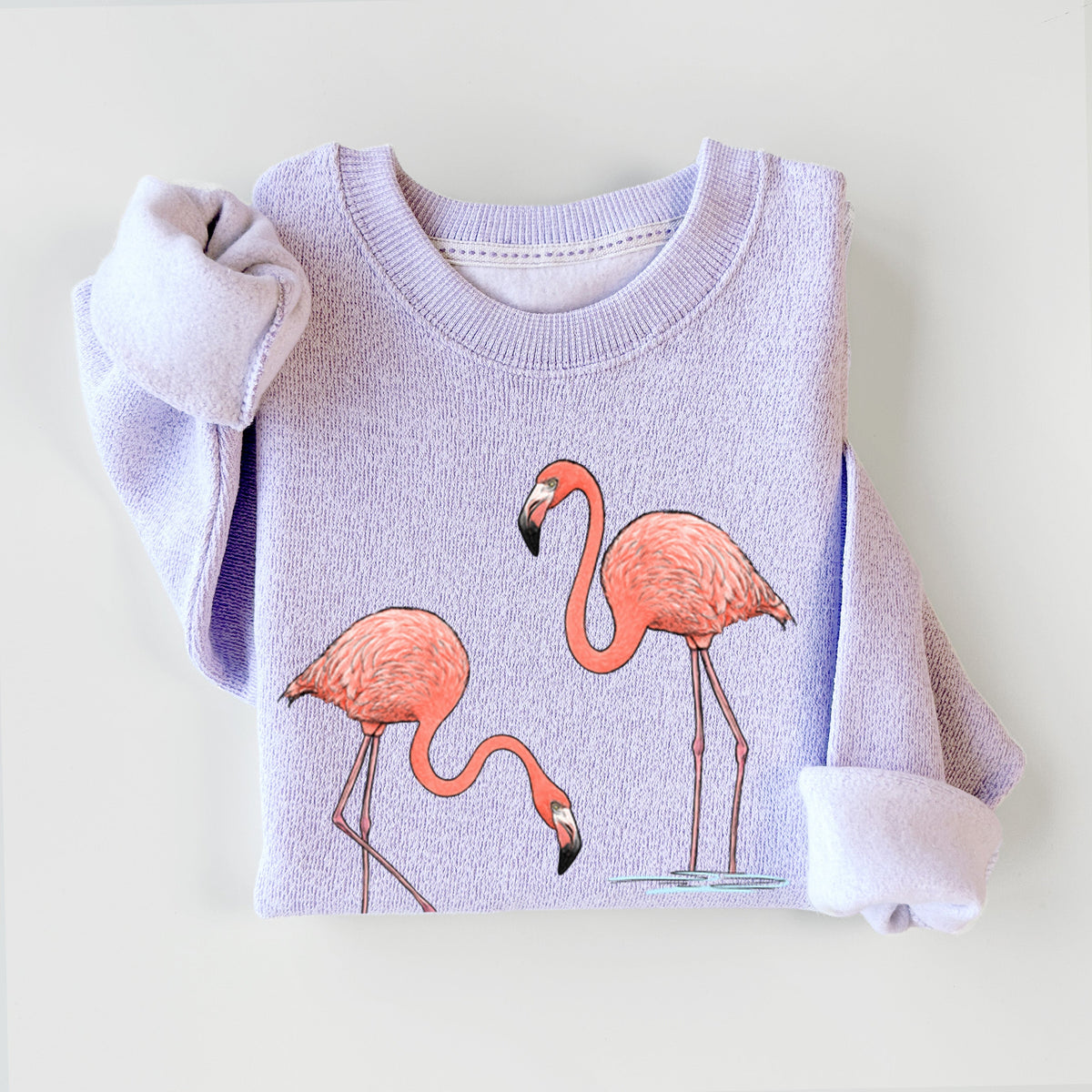 American Flamingos - Phoenicopterus ruber - Knit Sweatshirt