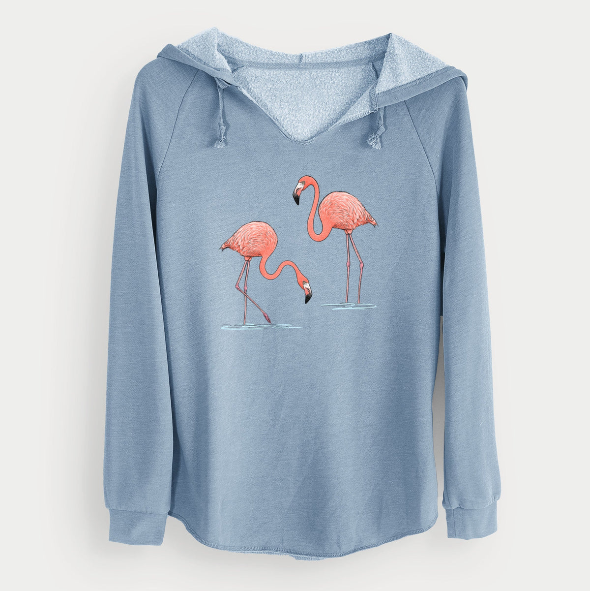 American Flamingos - Phoenicopterus ruber - Cali Wave Hooded Sweatshirt