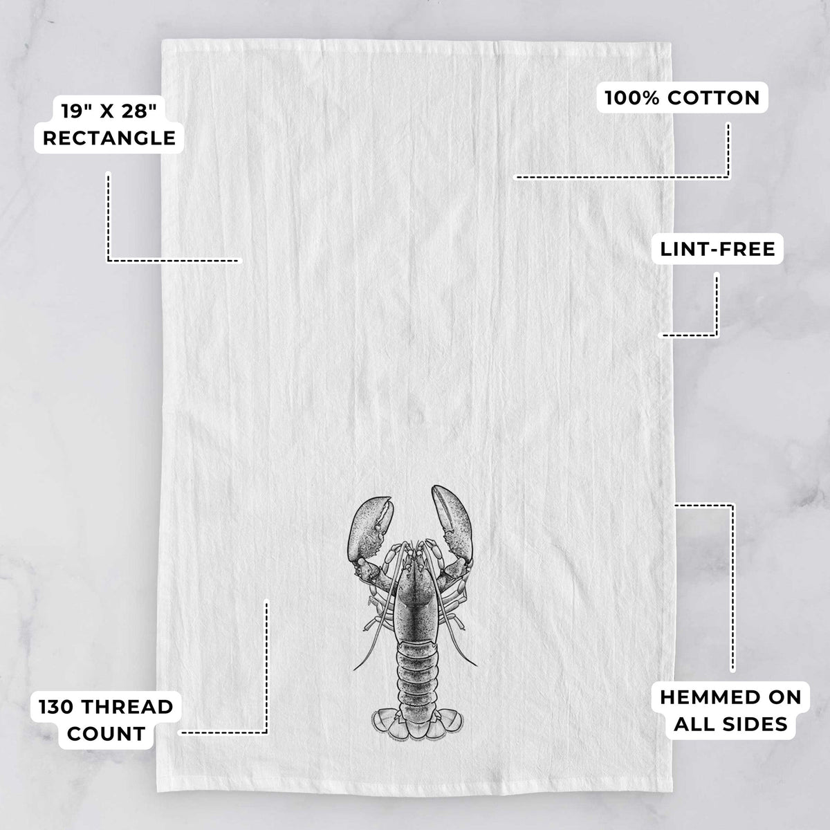 American Lobster - Homarus americanus Tea Towel
