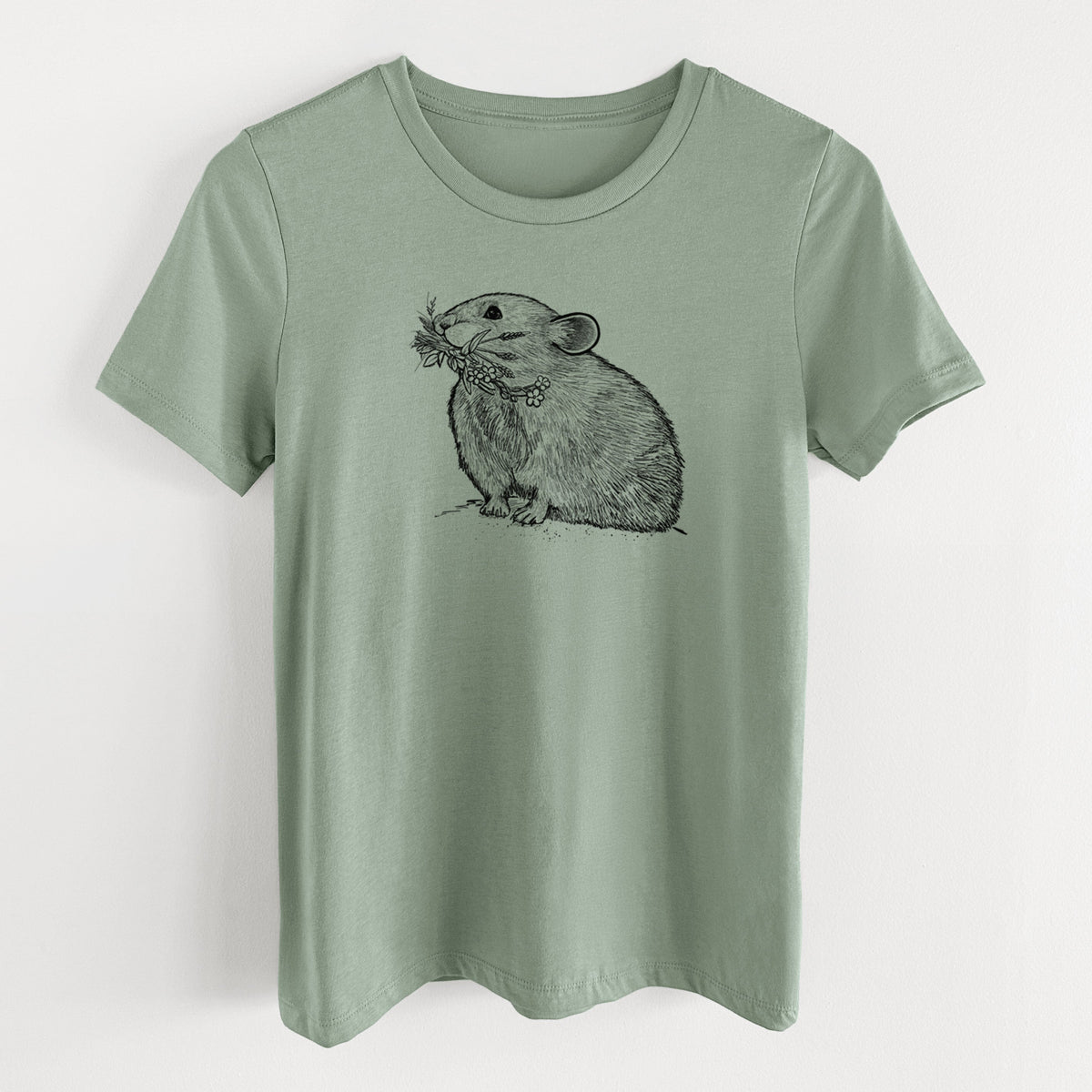 Ochotona princeps - American Pika - Women's Lightweight Relaxed Fit 100% Cotton Crewneck