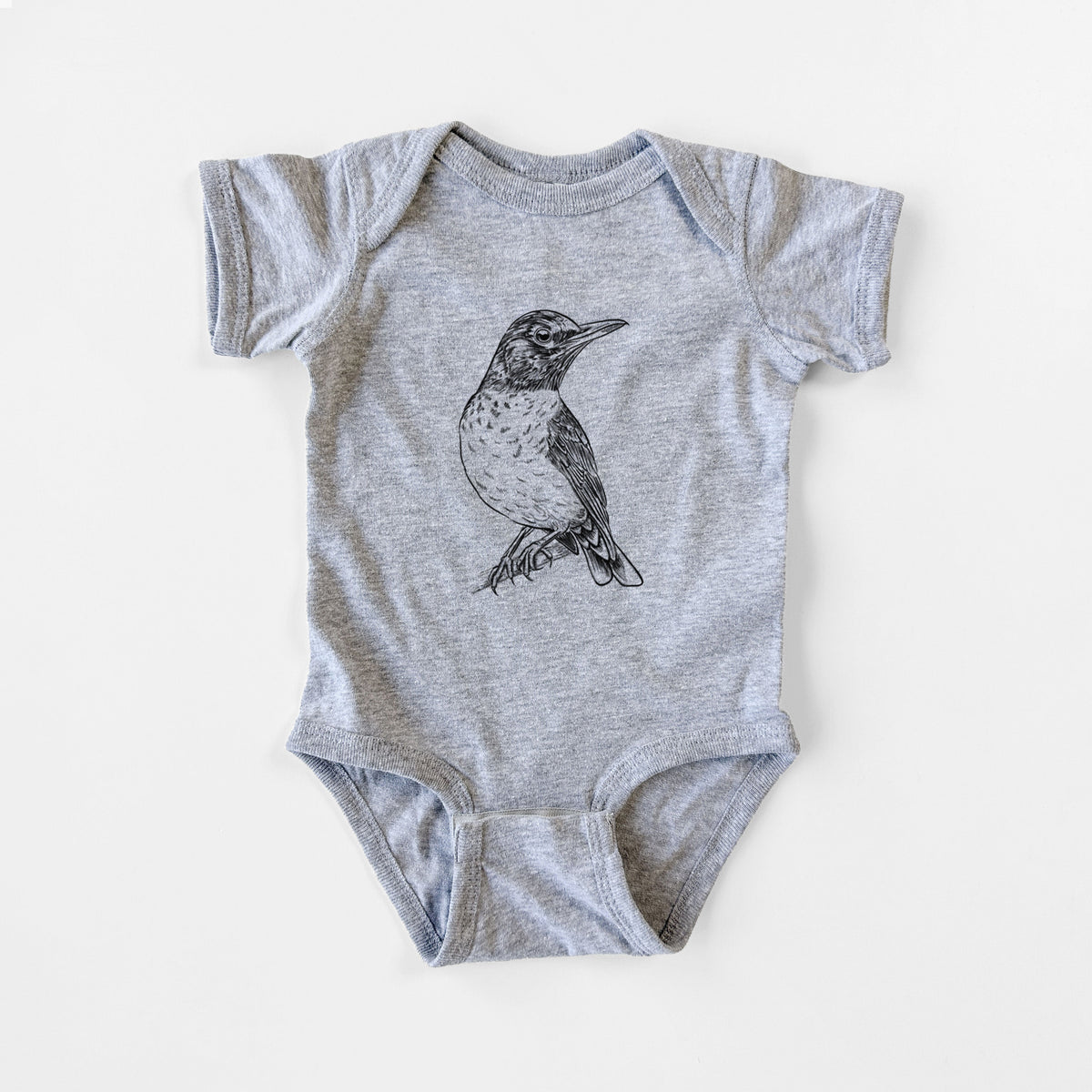 American Robin - Turdus migratorius - Baby Fine Jersey Bodysuit