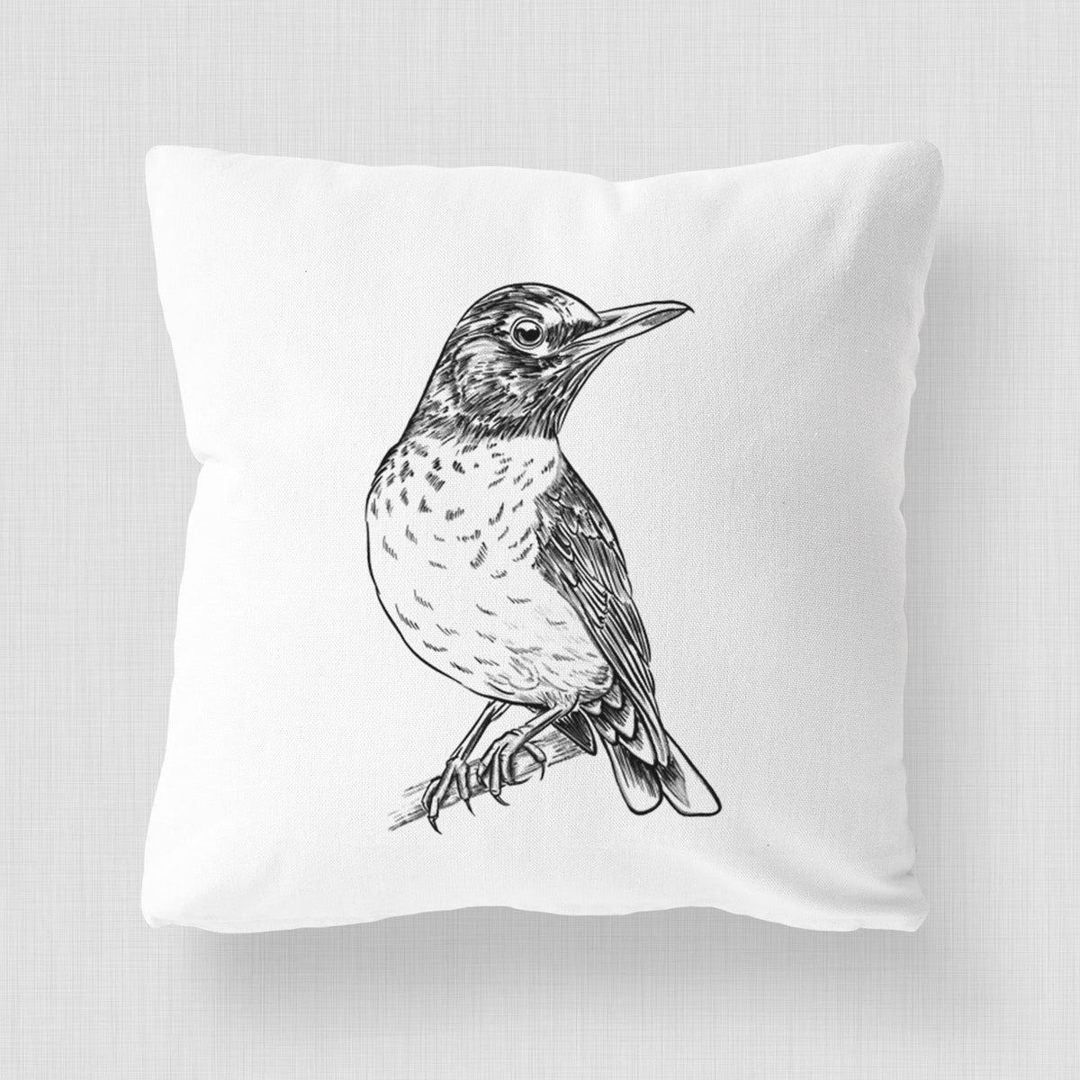 American Robin - Turdus migratorius - Throw Pillow Cover