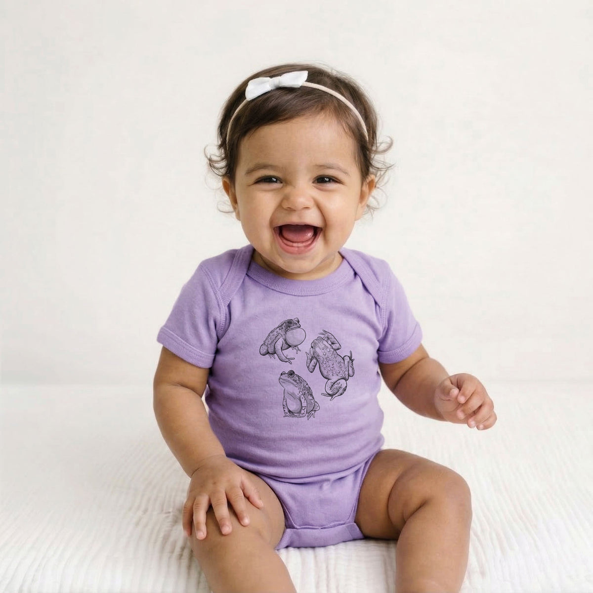 American Toads - Anaxyrus americanus - Baby Fine Jersey Bodysuit
