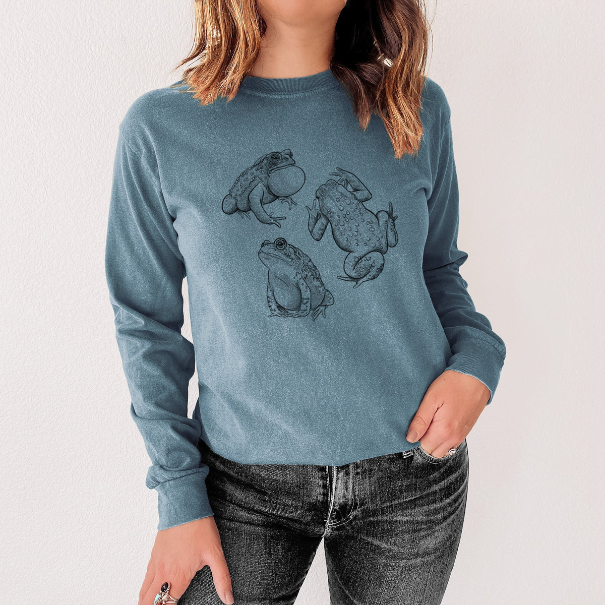 American Toads - Anaxyrus americanus - Unisex Comfort Colors 100% Cotton Long Sleeve