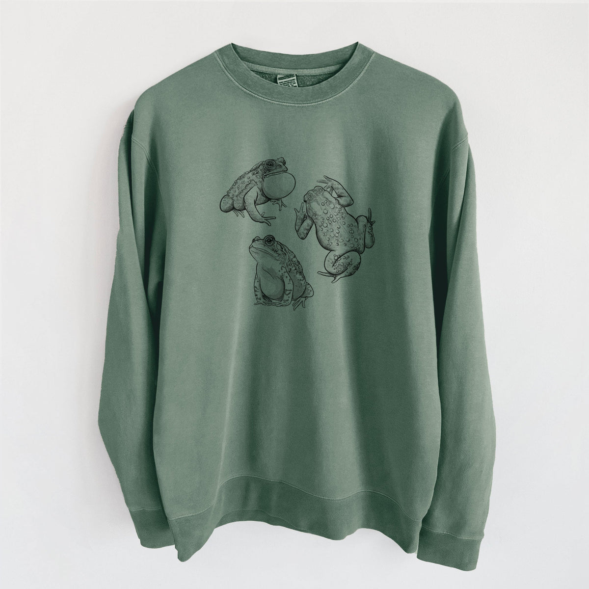 American Toads - Anaxyrus americanus - Unisex Pigment Dyed Crew Sweatshirt