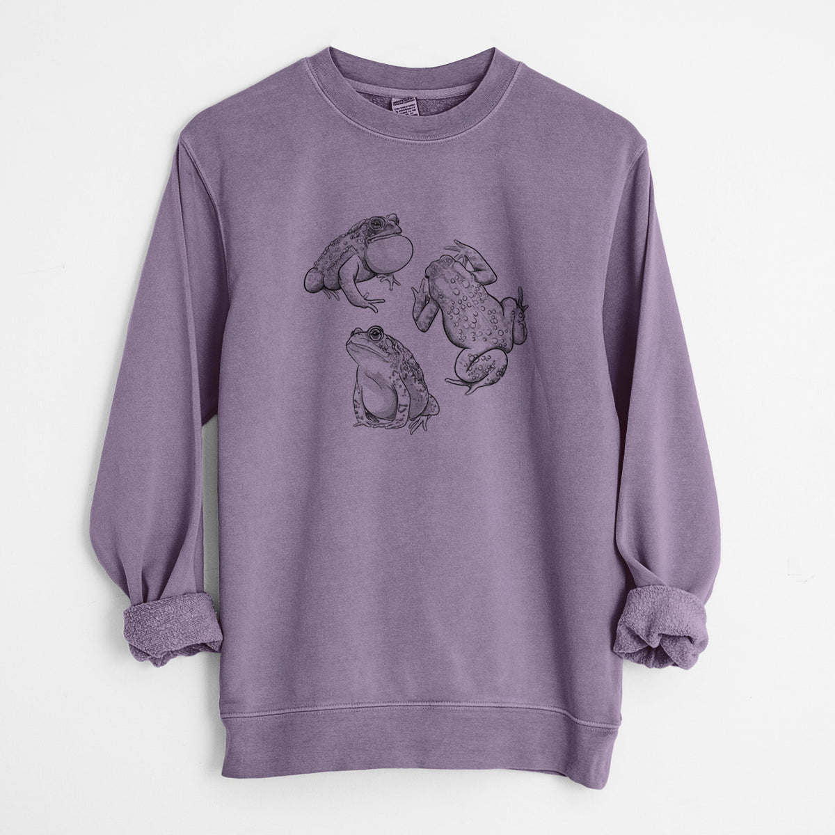 American Toads - Anaxyrus americanus - Unisex Pigment Dyed Crew Sweatshirt
