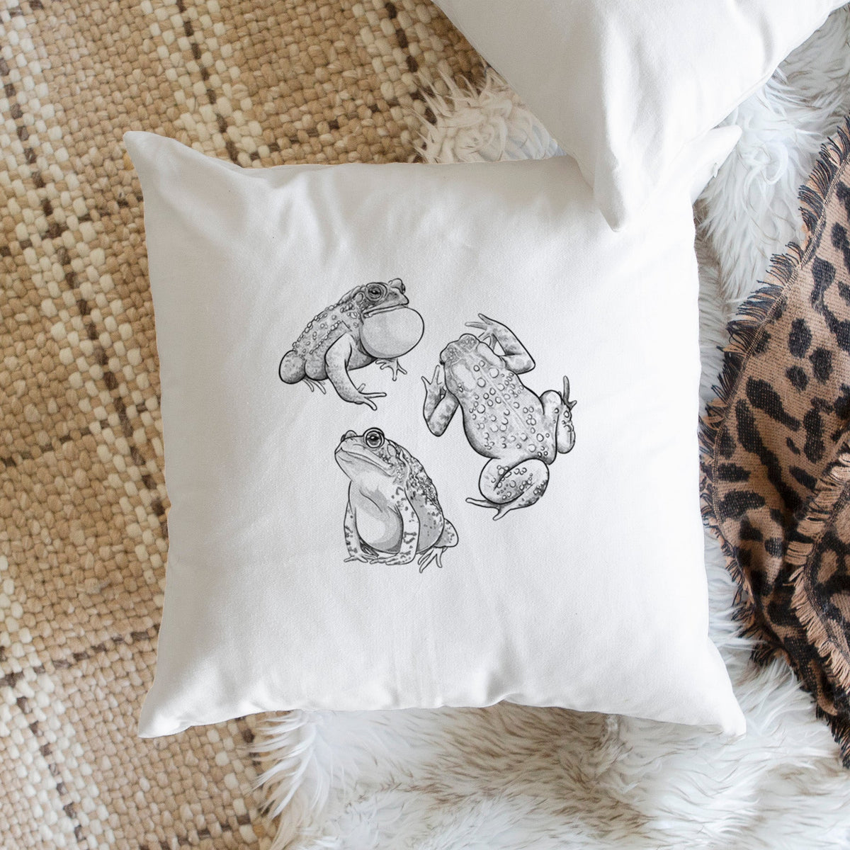 American Toads - Anaxyrus americanus - Throw Pillow Cover