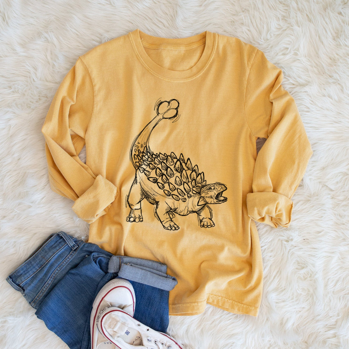 Ankylosaurus Magniventris - Men's Heavyweight 100% Cotton Long Sleeve