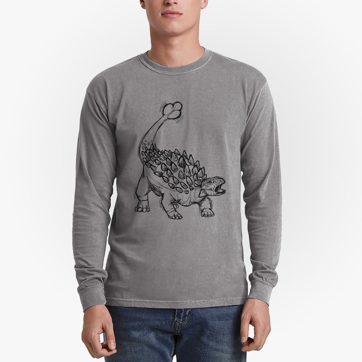 Ankylosaurus Magniventris - Men's Heavyweight 100% Cotton Long Sleeve